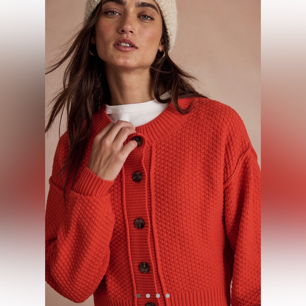 Free People Red Cardigan